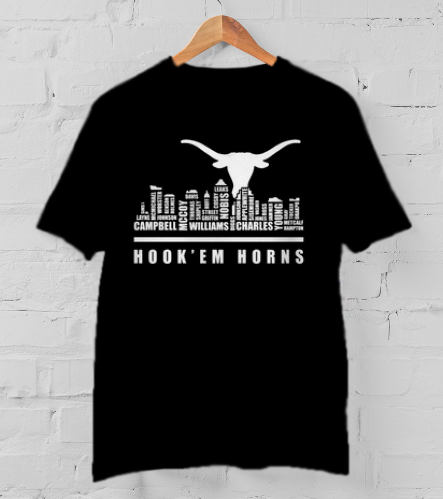 Texas Longhorns Hook Em Horns 2025 Campbell McCoy Williams Nobis Young Charles T-Shirt