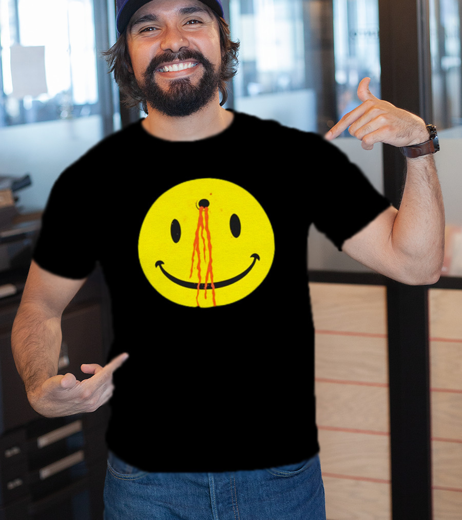 Wild Oats Shot Smiley Face Grunge T-Shirt
