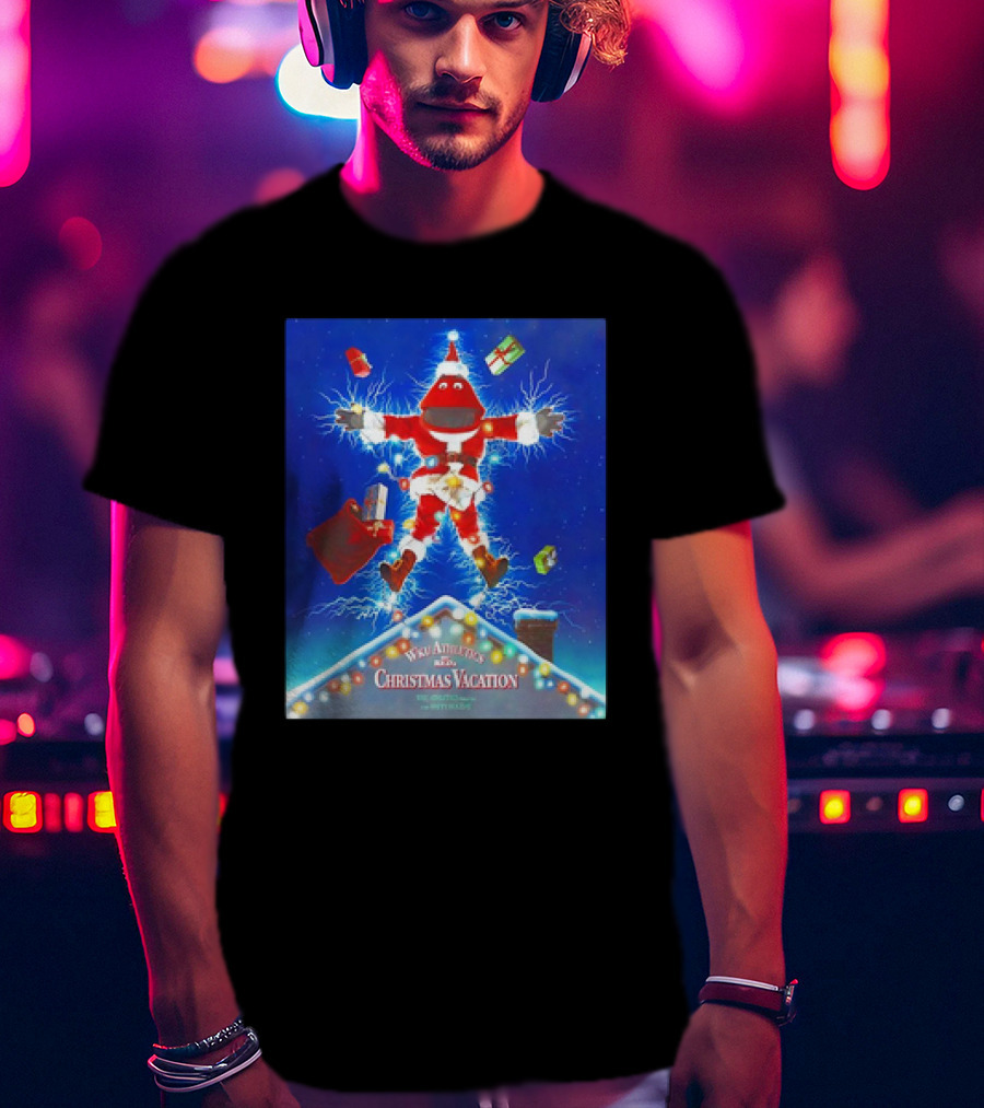 WKU Athletics Christmas Vacation Funny Santa Character On Rooftop With Presents T-Shirt