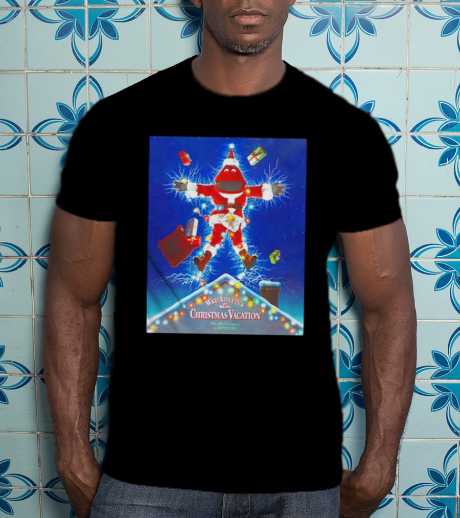WKU Athletics Christmas Vacation Funny Santa Character On Rooftop With Presents T-Shirt