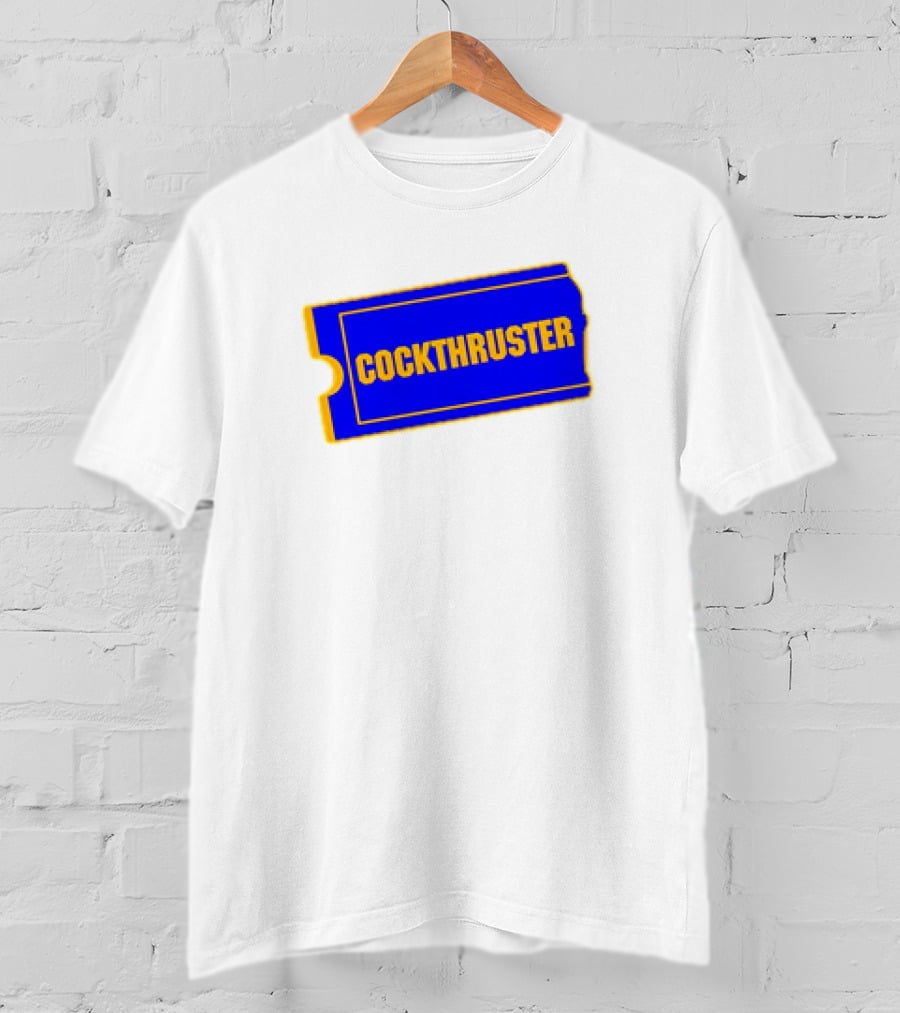 COCKTHRUSTER Blue And Yellow Ticket T-Shirt