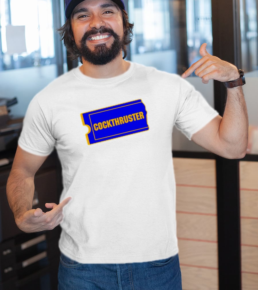 COCKTHRUSTER Blue And Yellow Ticket T-Shirt