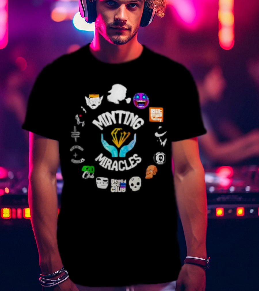 Minting Miracles Crypto Art Featuring BitLab Valley And Bored Ape Club T-Shirt