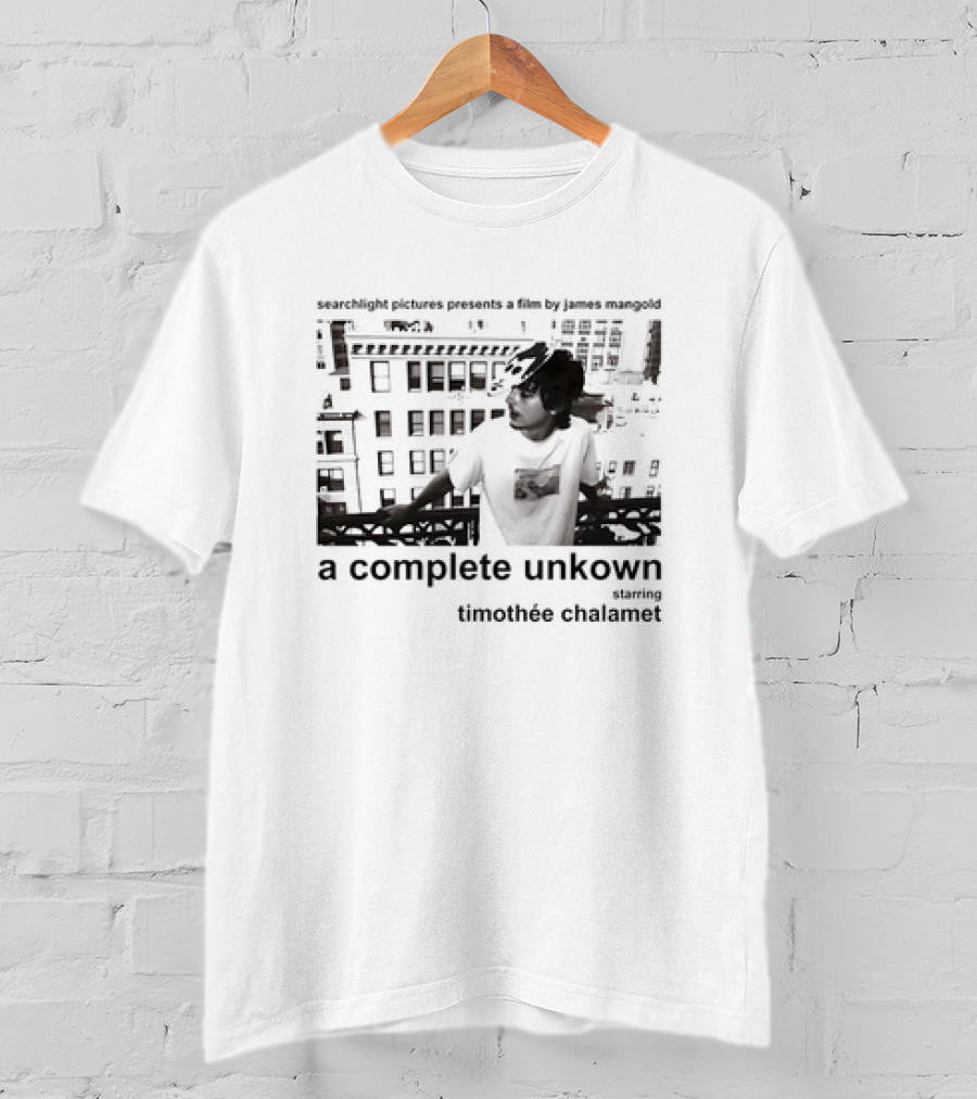 Searchlight Pictures Presents A Film By James Mangold A Complete Unknown Starring Timothée Chalamet T-Shirt