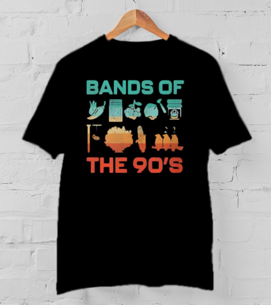 Bands Of The 90s Funny Vegetable Instruments Corn Percussion T-Shirt
