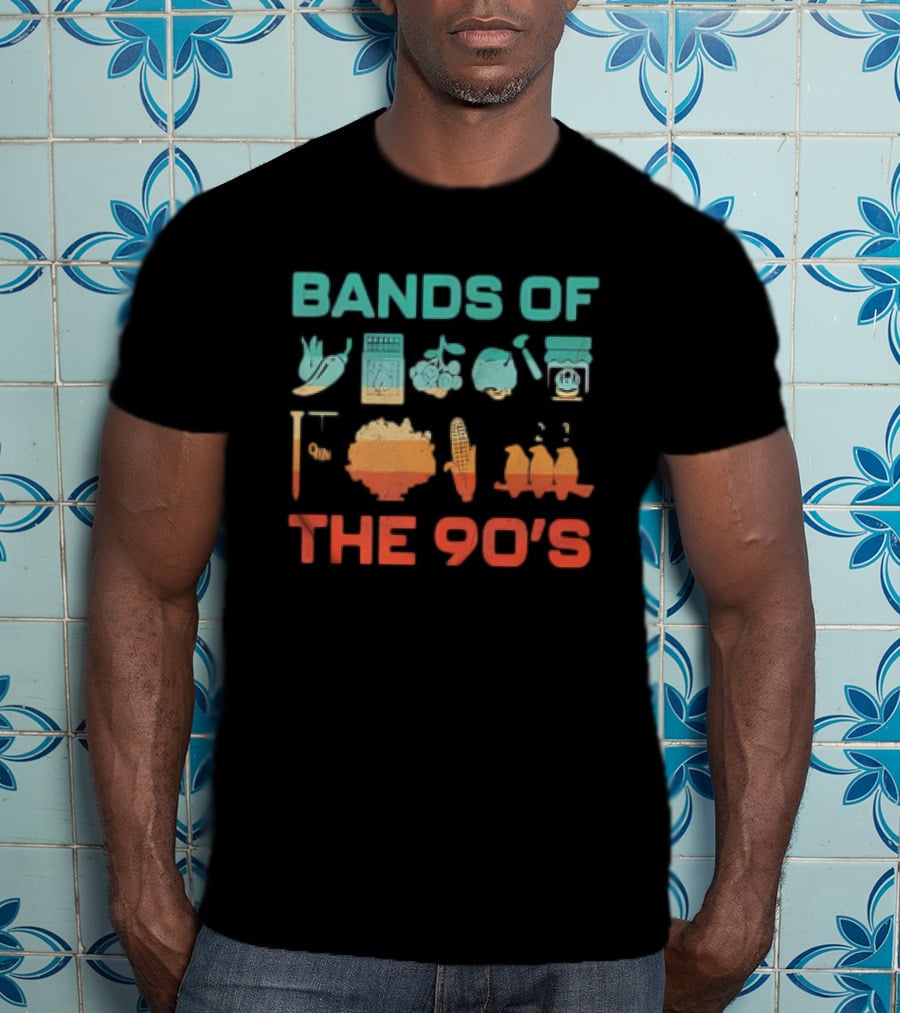 Bands Of The 90s Funny Vegetable Instruments Corn Percussion T-Shirt