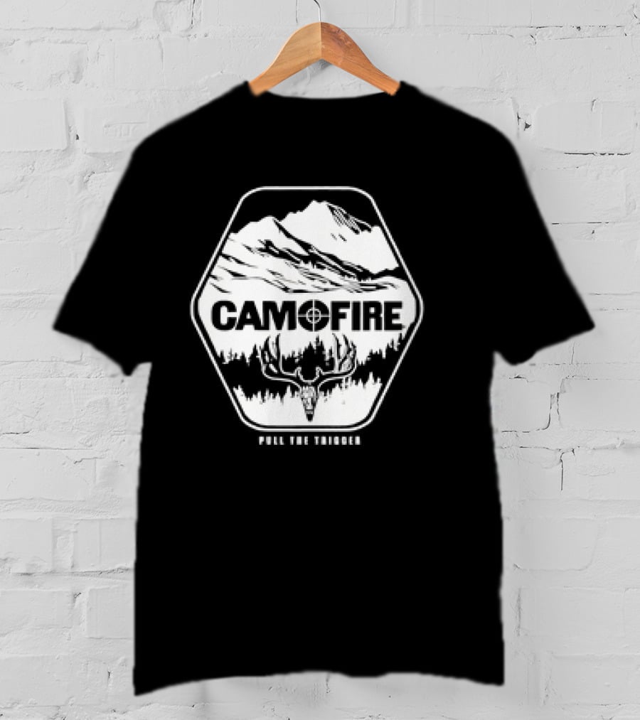 CAMOFIRE Pull The Trigger Mountains And Deer Antlers T-Shirt