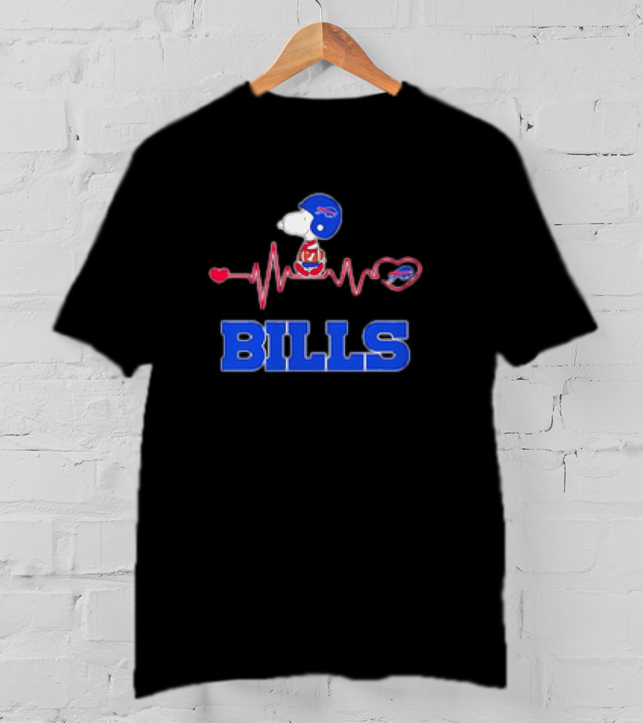Heartbeats Snoopy Bills Football Helmet Heartbeat T-Shirt