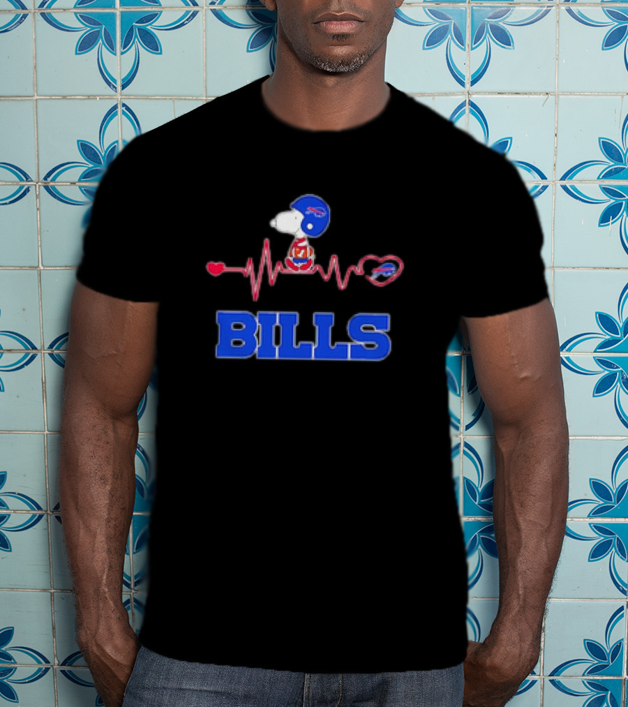Heartbeats Snoopy Bills Football Helmet Heartbeat T-Shirt
