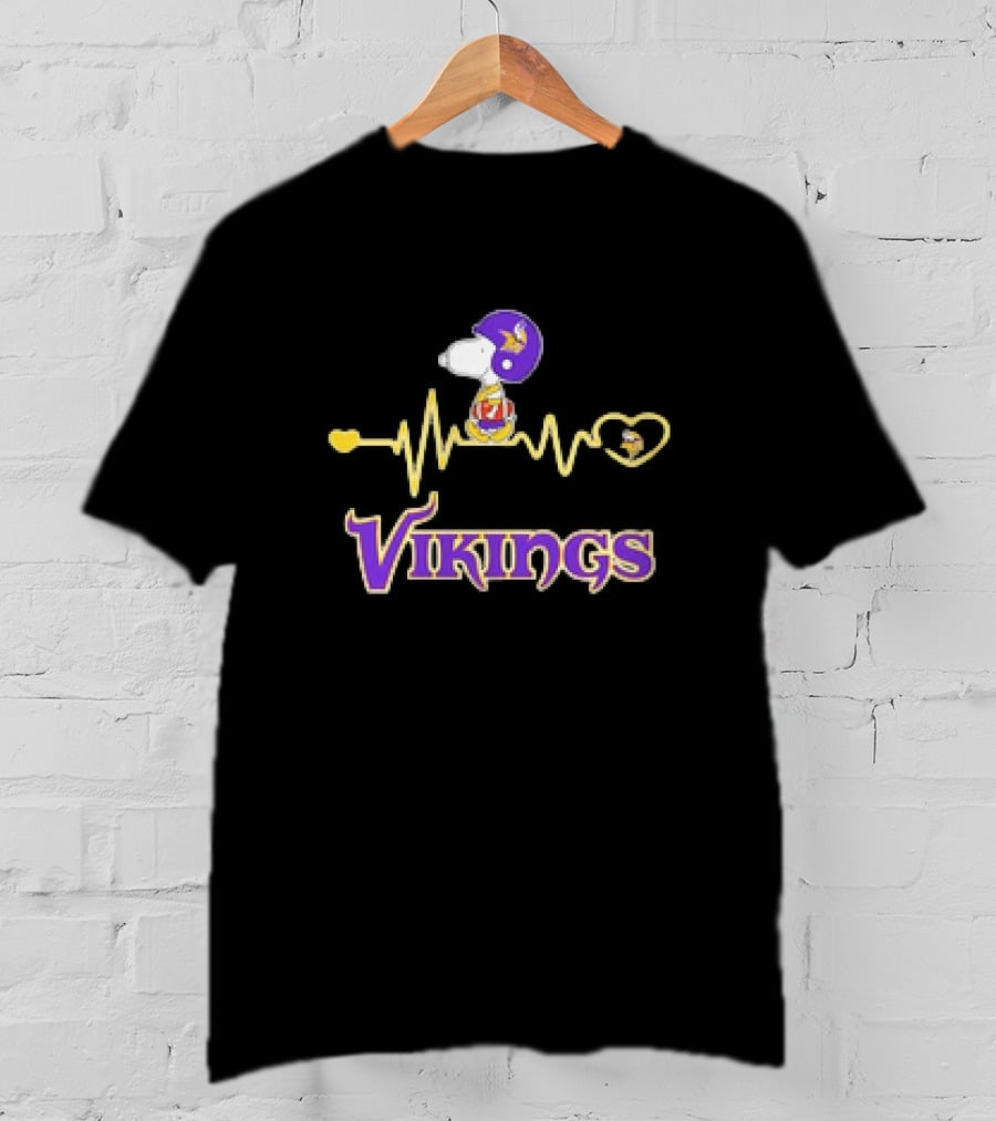 Snoopy Heartbeats Minnesota Vikings T-Shirt