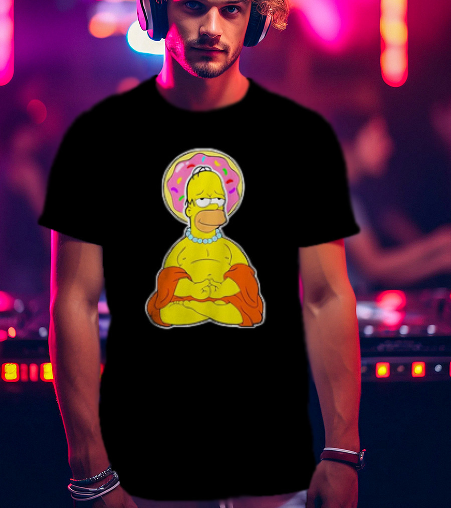 Homer Simpson Doughnut Enlightenment Buddha T-Shirt