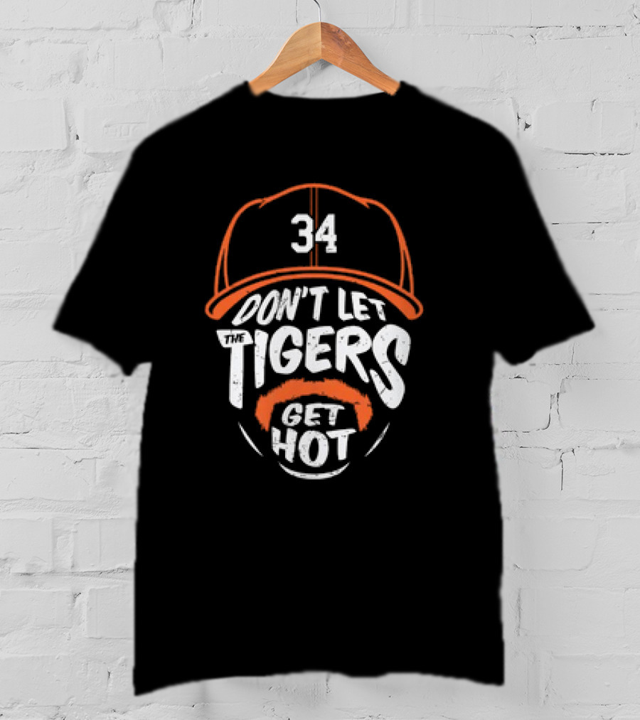 Jacob Ray Rogers 34 Detroit Tigers Don't Let The Tigers Get Hot Vintage T-Shirt