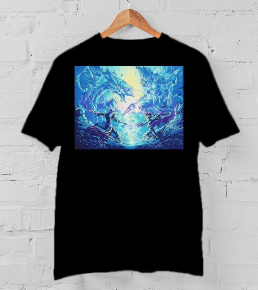 Yu Gi Oh Seto Kaiba Dueling Yugi Muto Blue-Eyes White Dragon And Dark Magician Showdown T-Shirt