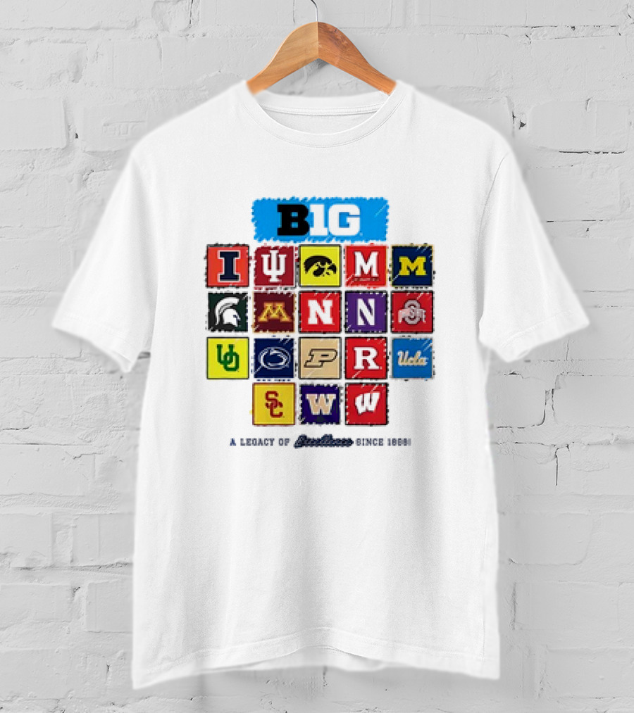 Big Ten Conference Logos Legacy Excellence Since 1888 T-Shirt