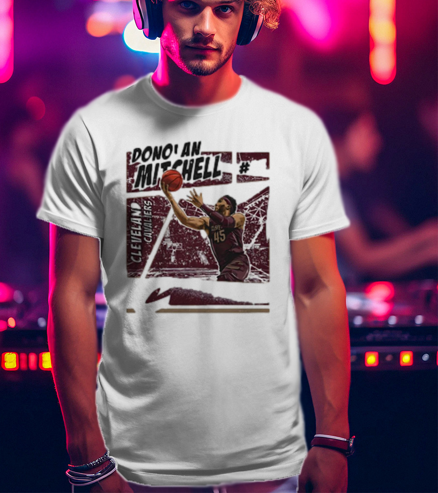 Donovan Mitchell Cleveland Cavaliers Basketball Comic Vintage 45 T-Shirt