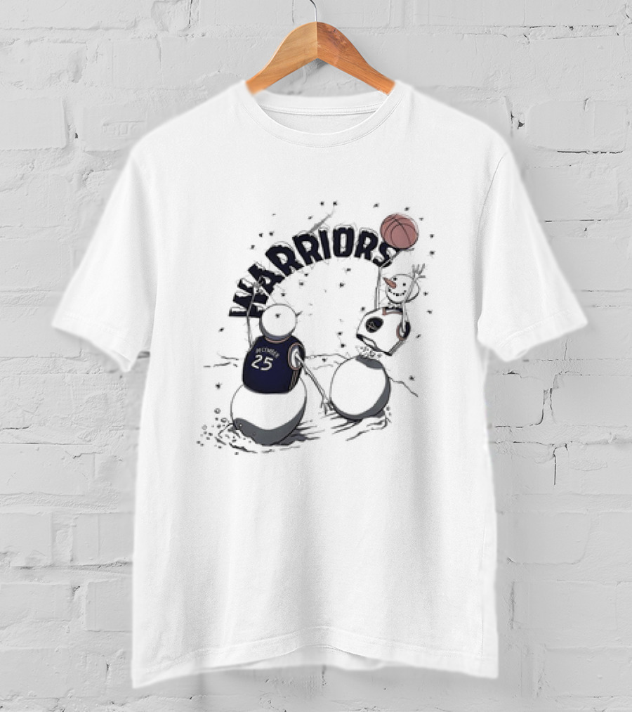 Golden State Warriors Snowman Basketball Holiday Warriors 25 T-Shirt