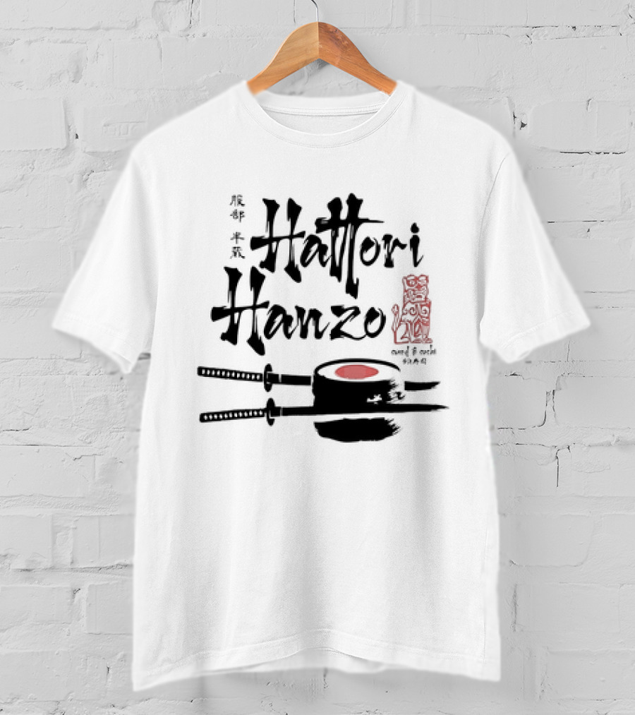 Hattori Hanzo Sword And Sushi Kill Bill Iconic Fusion T-Shirt