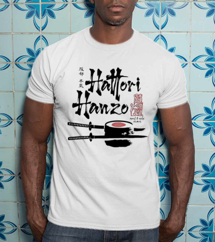 Hattori Hanzo Sword And Sushi Kill Bill Iconic Fusion T-Shirt