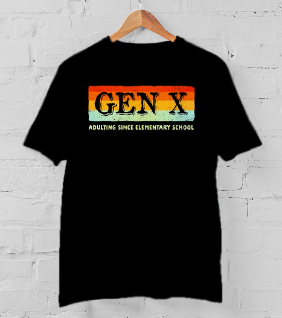 GEN X Adulting Since Elementary School Vintage T-Shirt