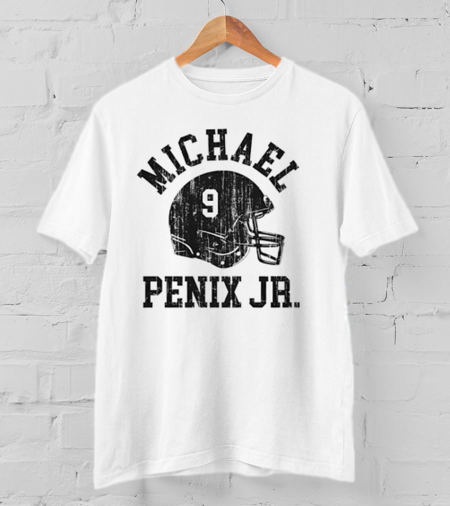 Michael Penix Jr. Vintage Font Football Helmet Number 9 T-Shirt