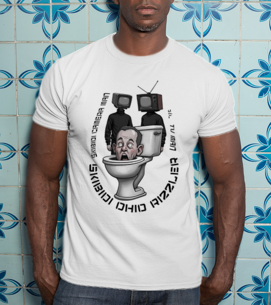 Skibidi Ohio Rizzler Skibidi Cameraman TV Head Toilet Man T-Shirt