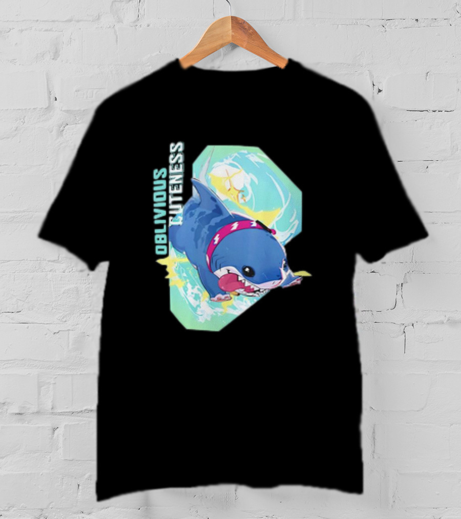 Oblivious Cuteness Shark Water Splash Adventure T-Shirt