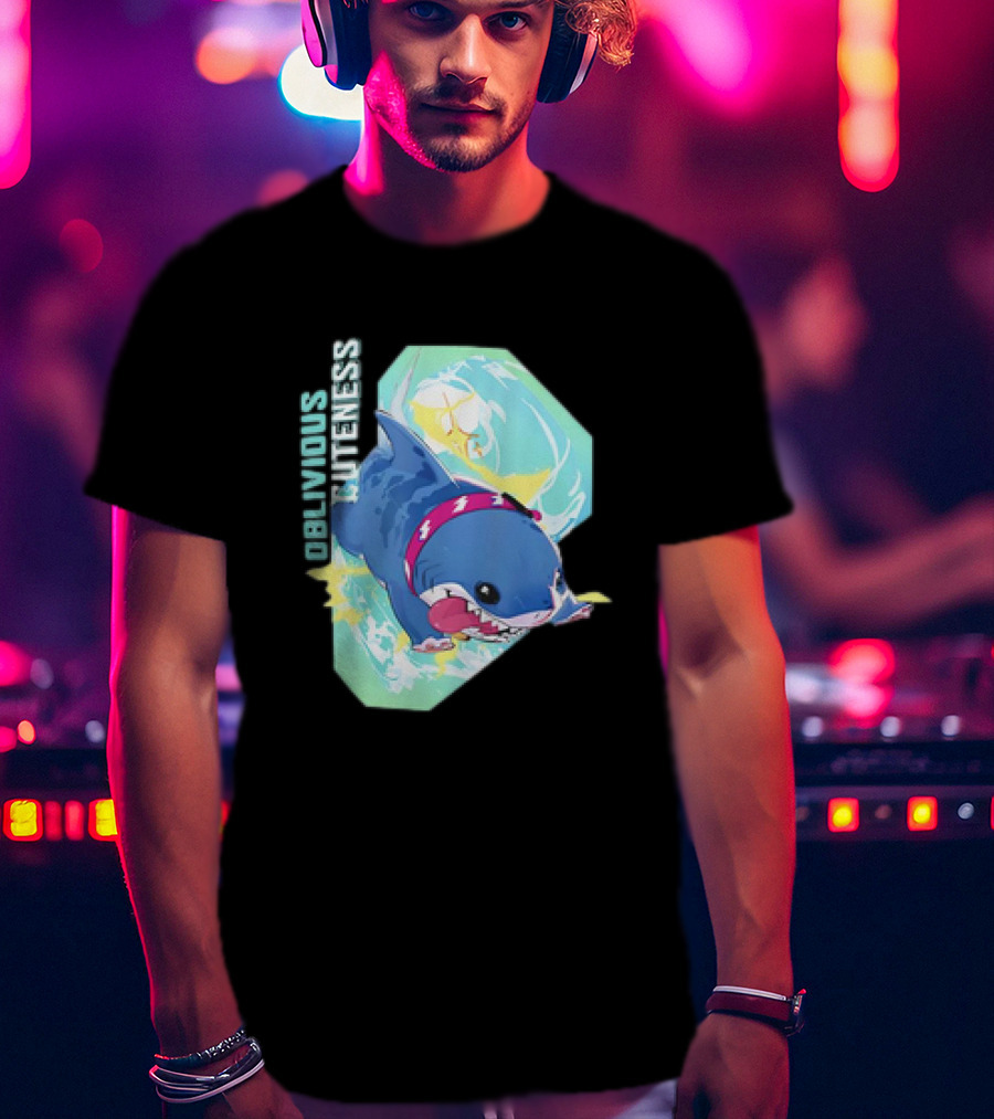 Oblivious Cuteness Shark Water Splash Adventure T-Shirt