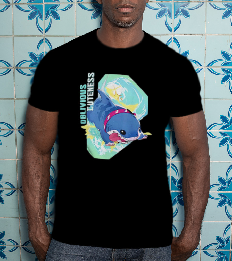 Oblivious Cuteness Shark Water Splash Adventure T-Shirt