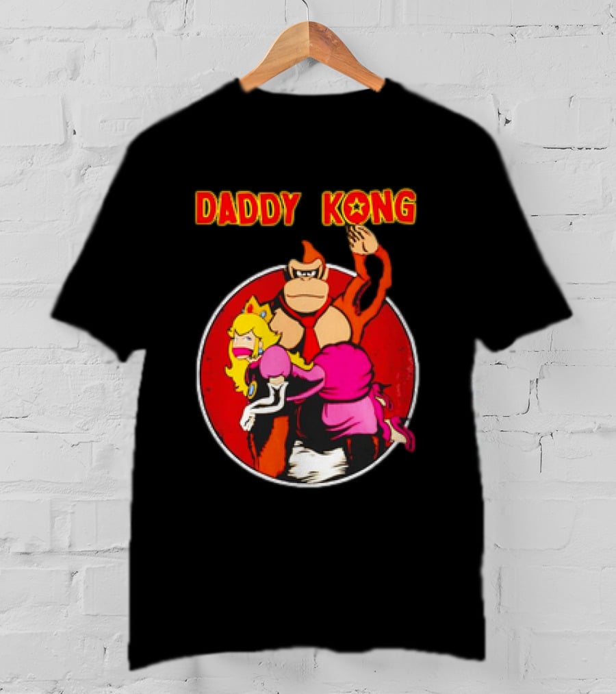 Daddy Kong Funny Retro Gaming Humor With Princess Character Playful T-Shirt