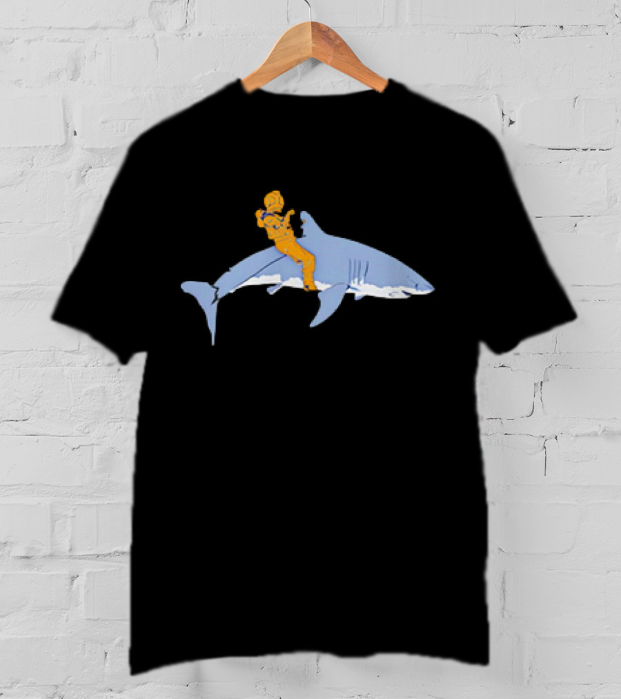 Diver Riding A Shark In T-Shirt