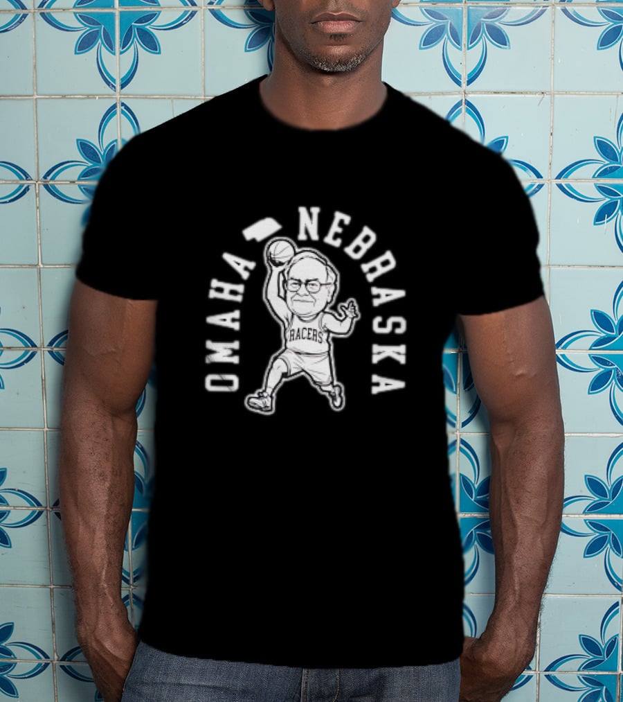 Omaha Nebraska Racers Basketball Cartoon T-Shirt