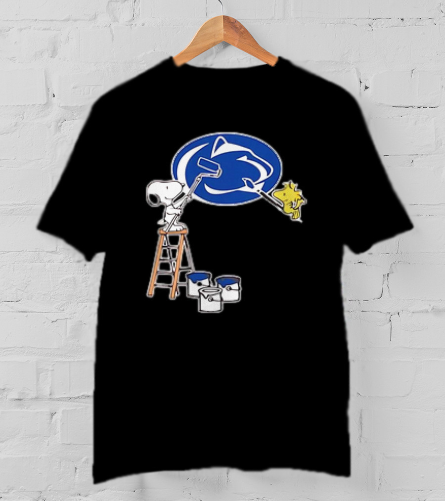 Snoopy And Woodstock Painting Penn State Nittany Lions T-Shirt