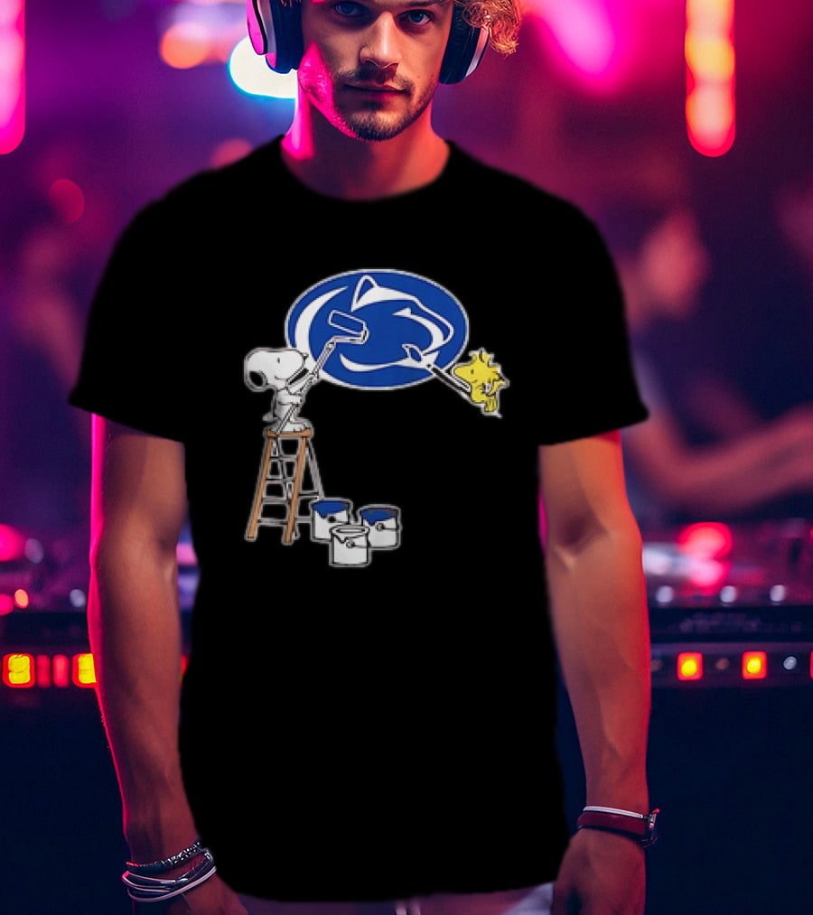 Snoopy And Woodstock Painting Penn State Nittany Lions T-Shirt