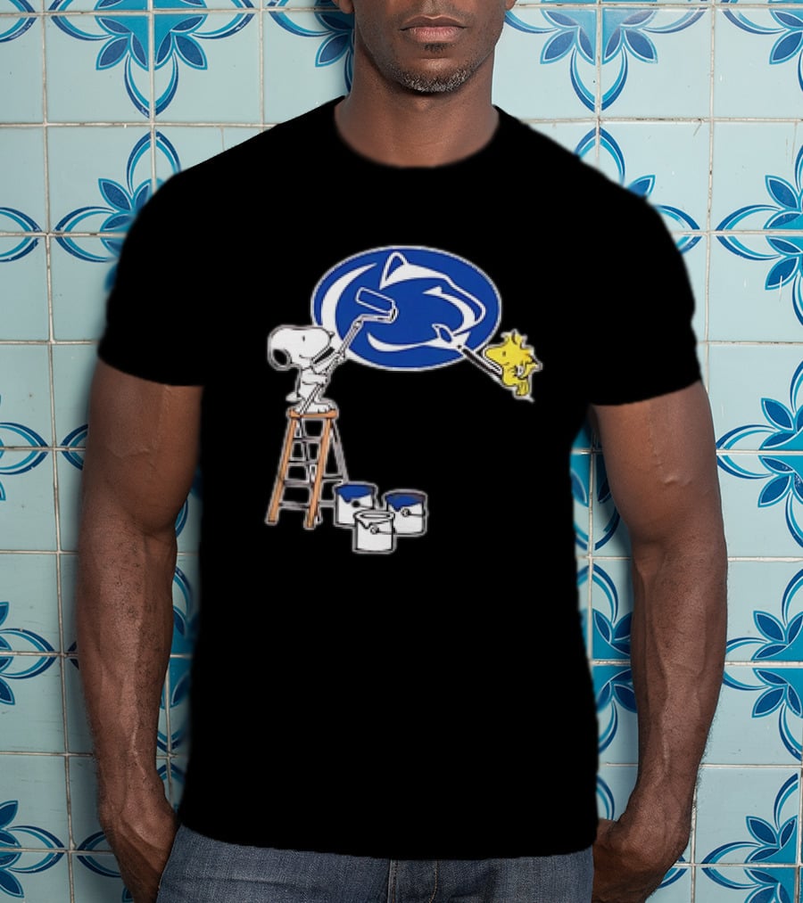 Snoopy And Woodstock Painting Penn State Nittany Lions T-Shirt