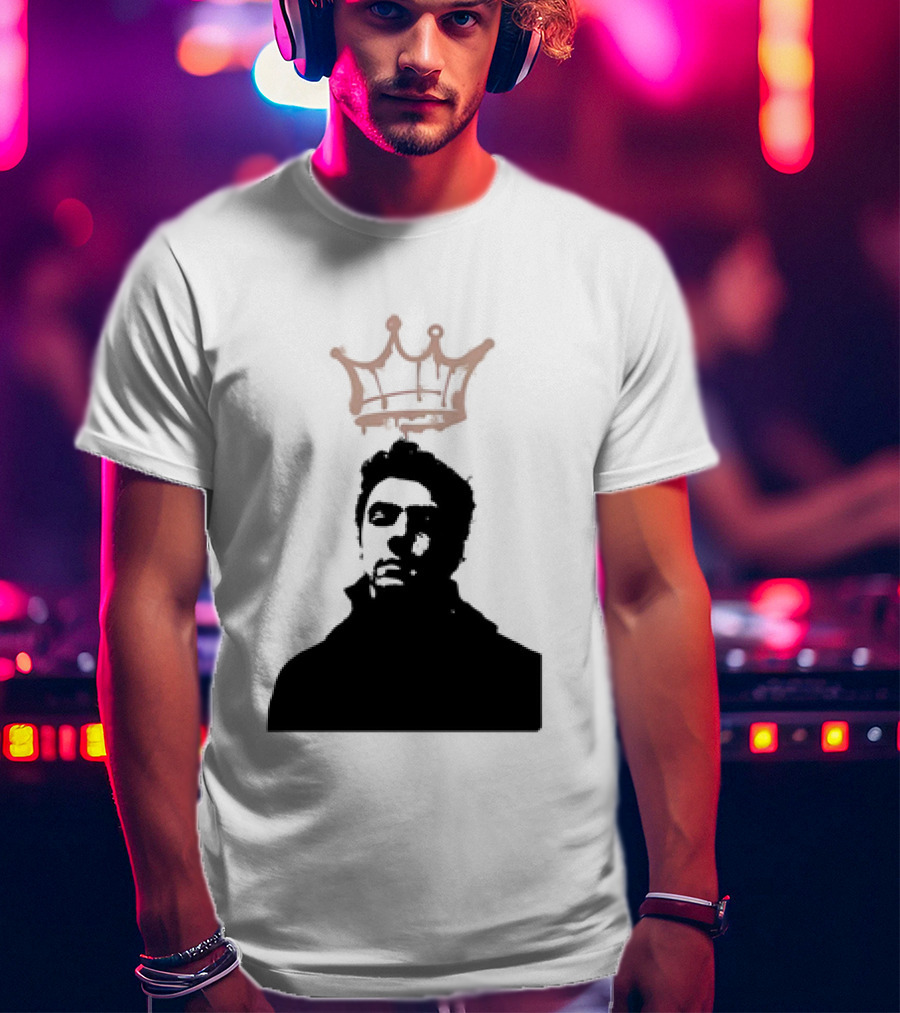 Mangione King Graffiti Crown Portrait Fitted Scoop T-Shirt