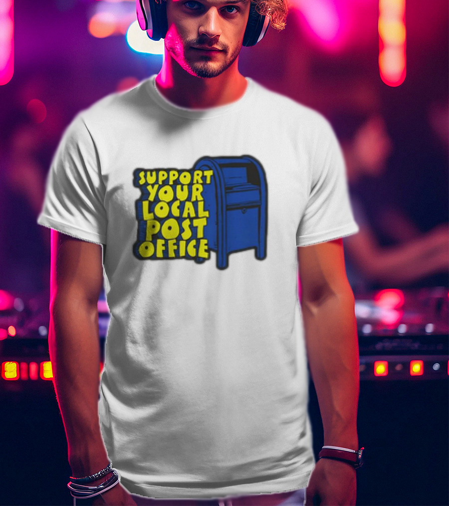 Support Your Local Post Office Blue Mailbox T-Shirt