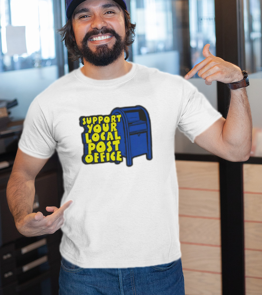 Support Your Local Post Office Blue Mailbox T-Shirt