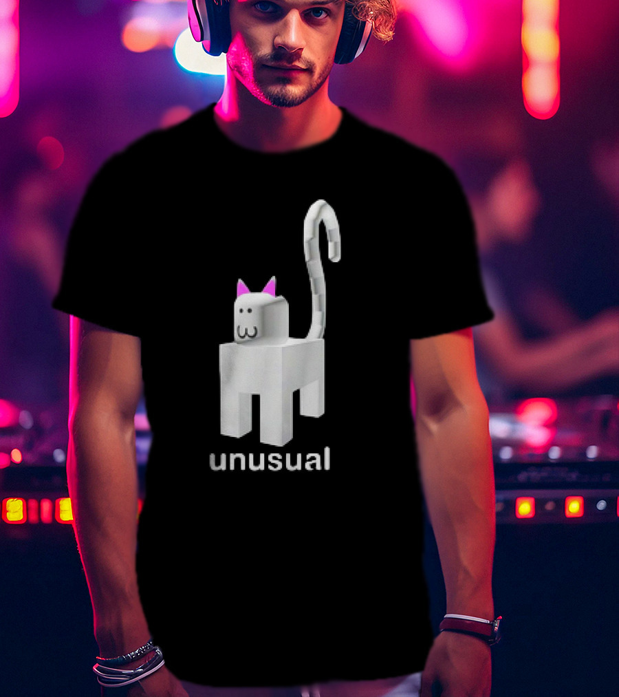 Unusual Meow V2 Blocky Cat T-Shirt