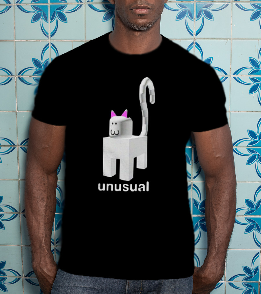 Unusual Meow V2 Blocky Cat T-Shirt