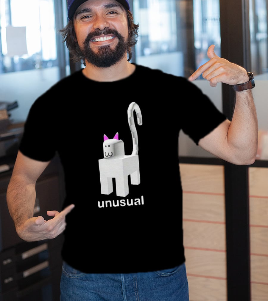 Unusual Meow V2 Blocky Cat T-Shirt