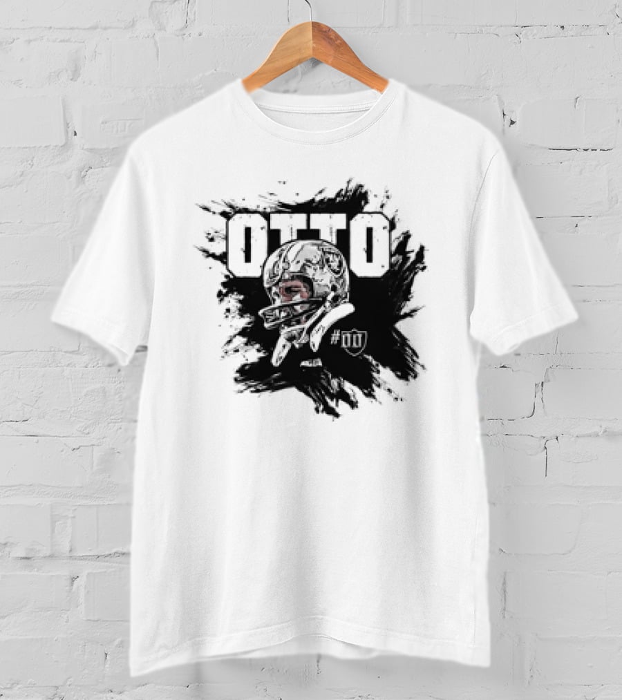 Jim Otto Double Zero Las Vegas Raiders NFL Football #00 Helmet Sketch T-Shirt