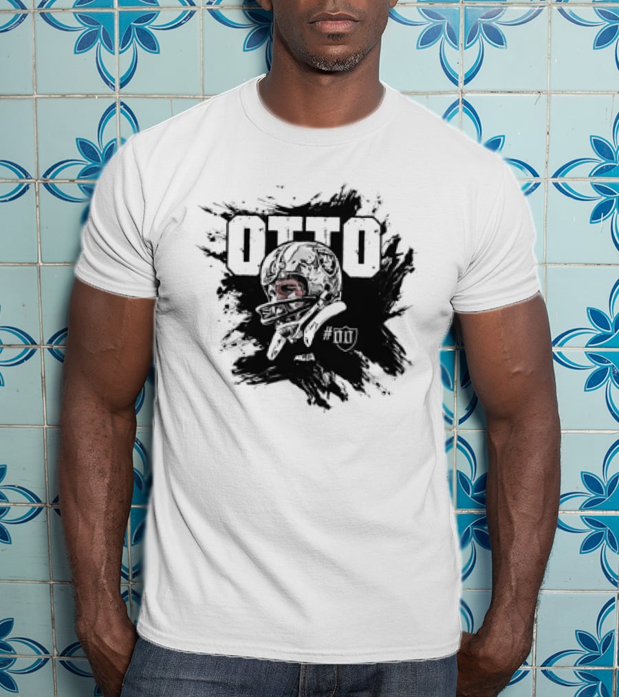 Jim Otto Double Zero Las Vegas Raiders NFL Football #00 Helmet Sketch T-Shirt