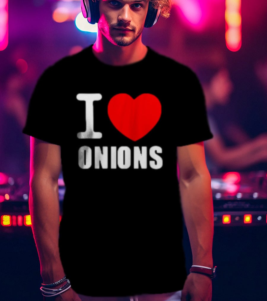 I Heart Onions Retro Love T-Shirt