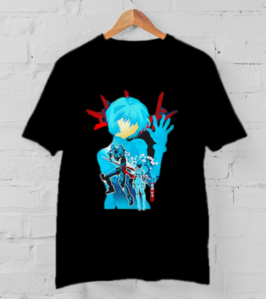 Rei Ayanami Eva-00 Neon Genesis Evangelion Blue Highlight T-Shirt