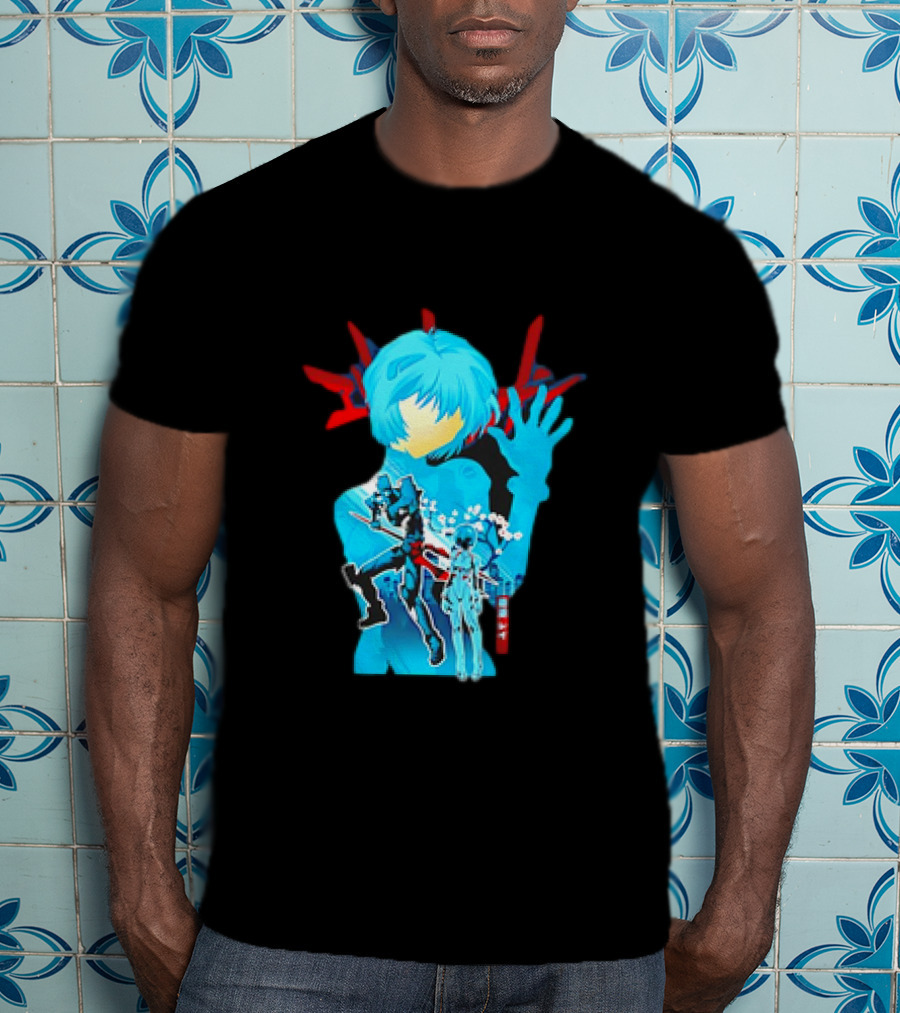 Rei Ayanami Eva-00 Neon Genesis Evangelion Blue Highlight T-Shirt