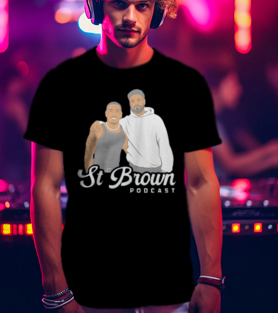 St Brown Podcast Cartoon T-Shirt