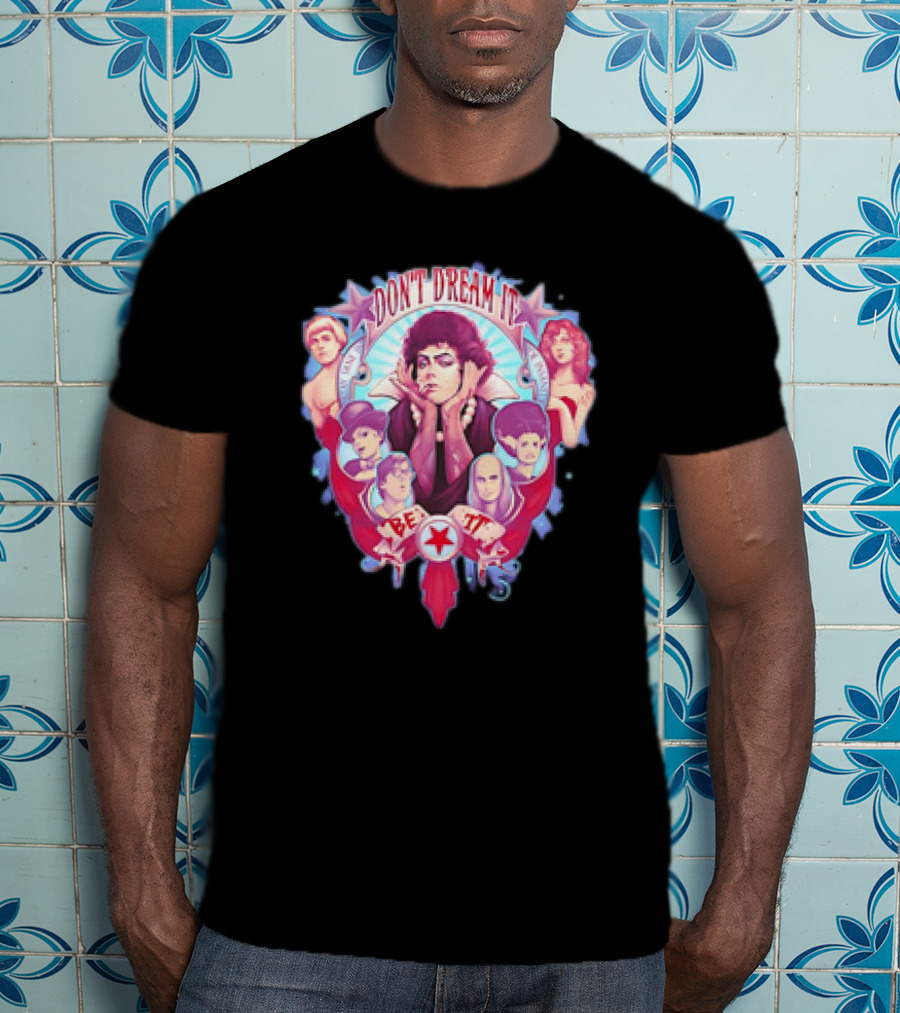 The Rocky Horror Picture Show Don't Dream It Be It Retro Character Collage T-Shirt