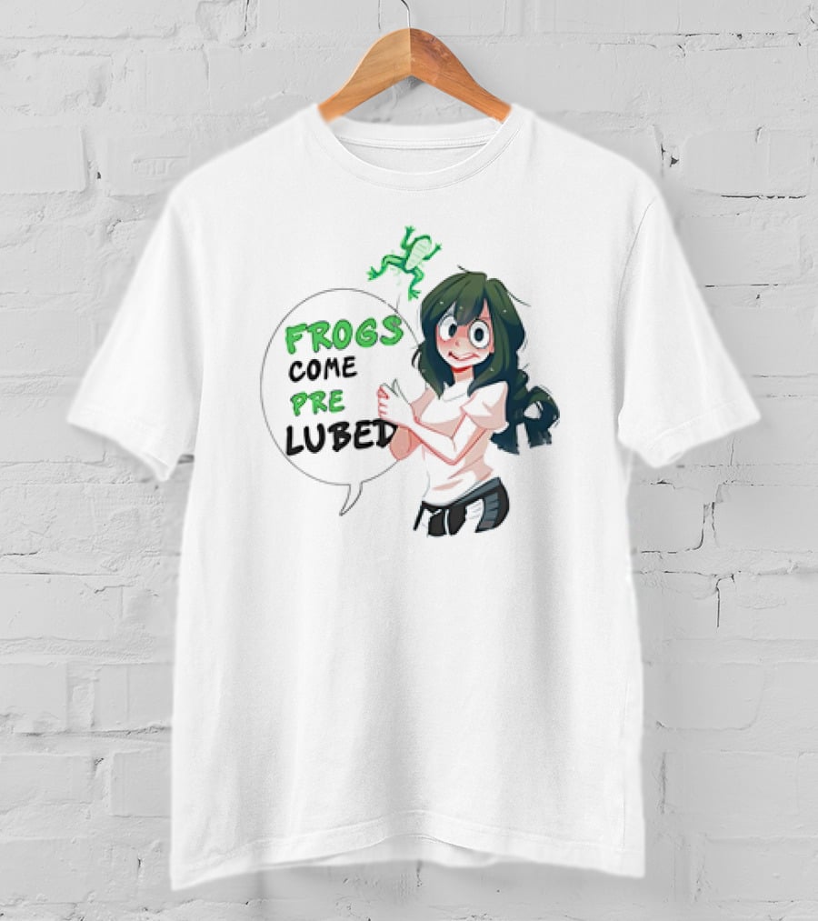 Frogs Come Pre Lubed Meme Character Speech Bubble T-Shirt