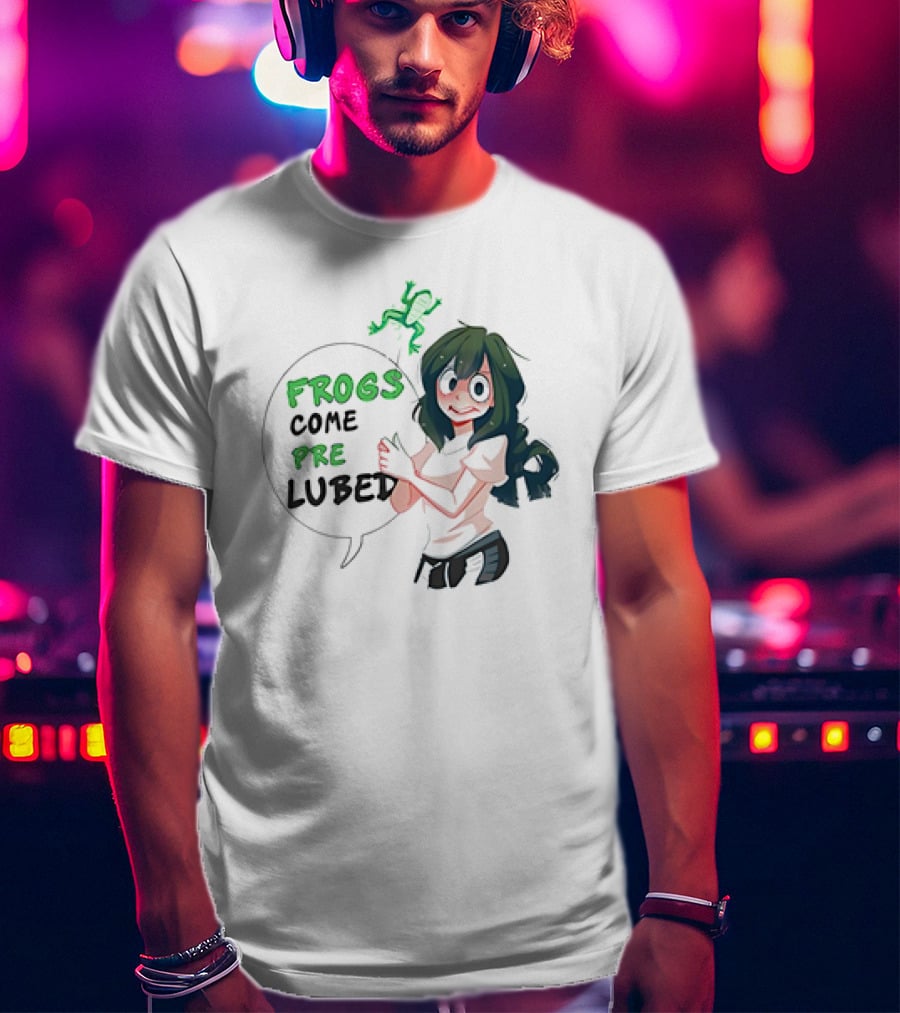 Frogs Come Pre Lubed Meme Character Speech Bubble T-Shirt