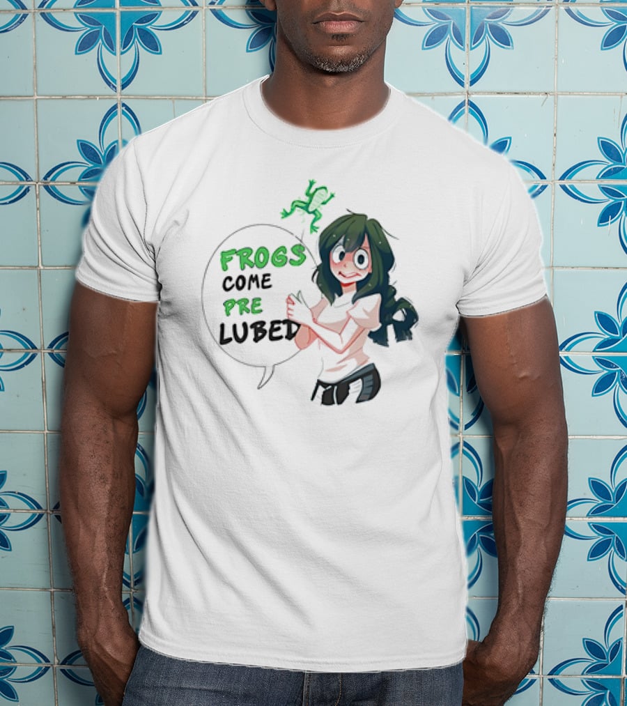Frogs Come Pre Lubed Meme Character Speech Bubble T-Shirt